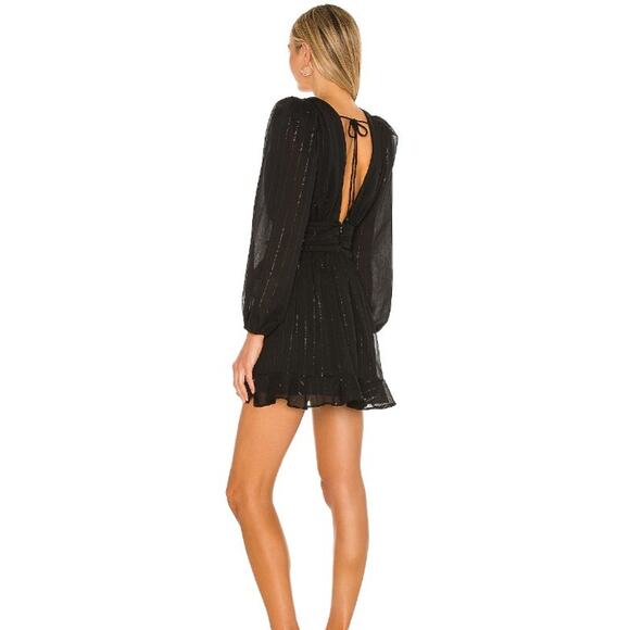 NWT Revolve NBD Anya Mini Dress | Black Silver Metallic | SZ XXS - Picture 3 of 12